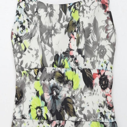 Boohoo  Womens White Floral  Bodycon  Size 10