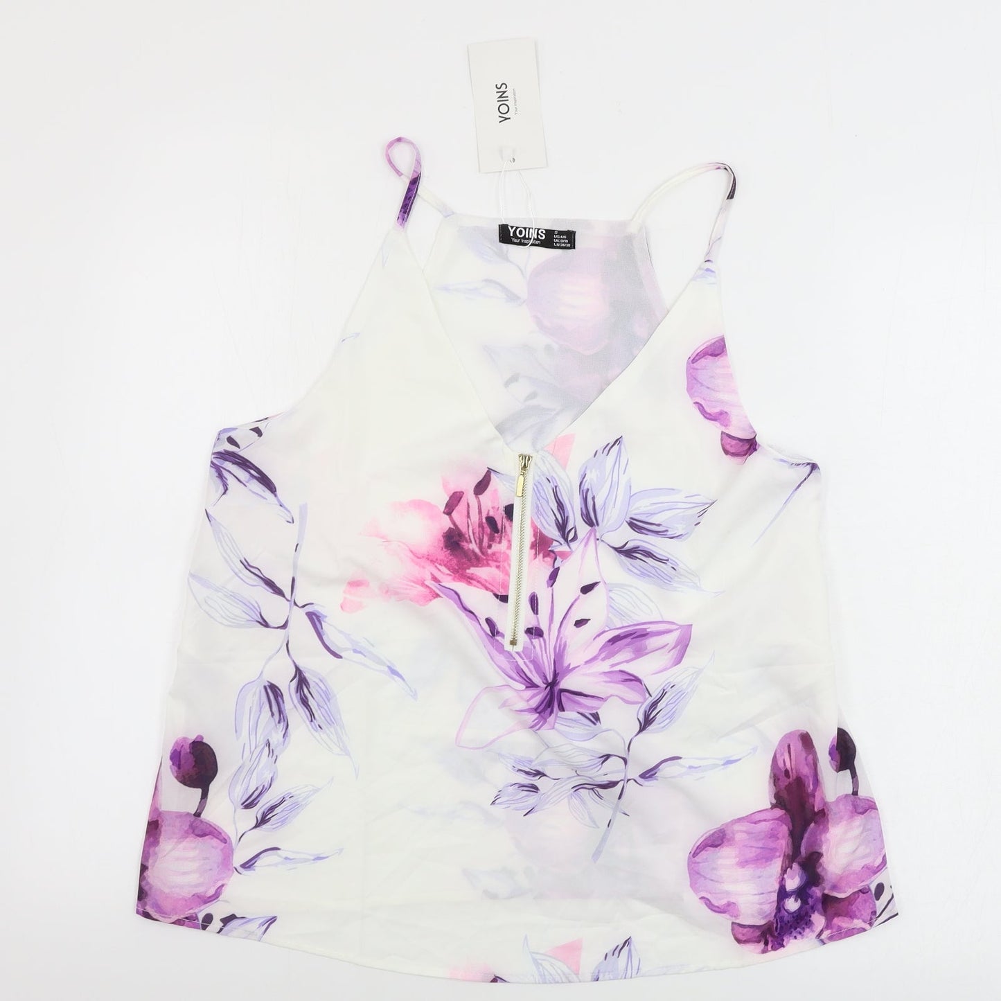Yoins Womens White Floral  Basic Blouse Size S