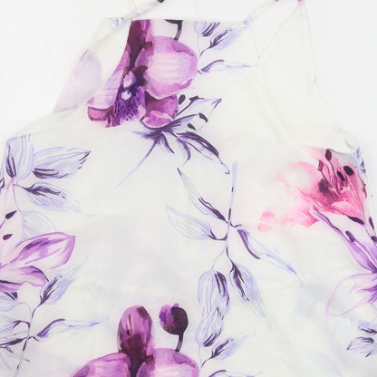 Yoins Womens White Floral  Basic Blouse Size S