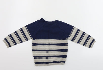 Back view of Next boys’ beige striped jumper, size 2, years