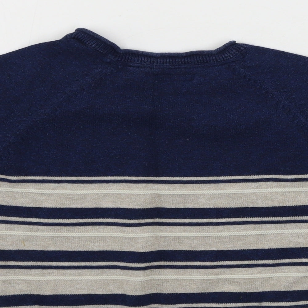 Brand and care label for Next boys’ beige striped jumper, size 2, years