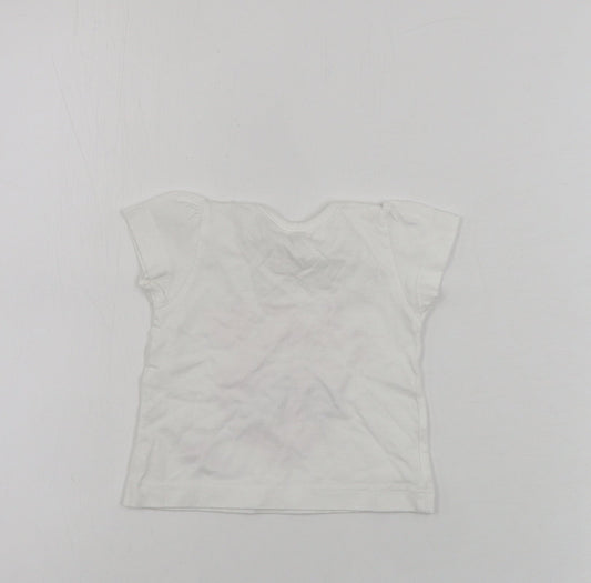 Baby Girls White   Basic T-Shirt Size 0-3 Months