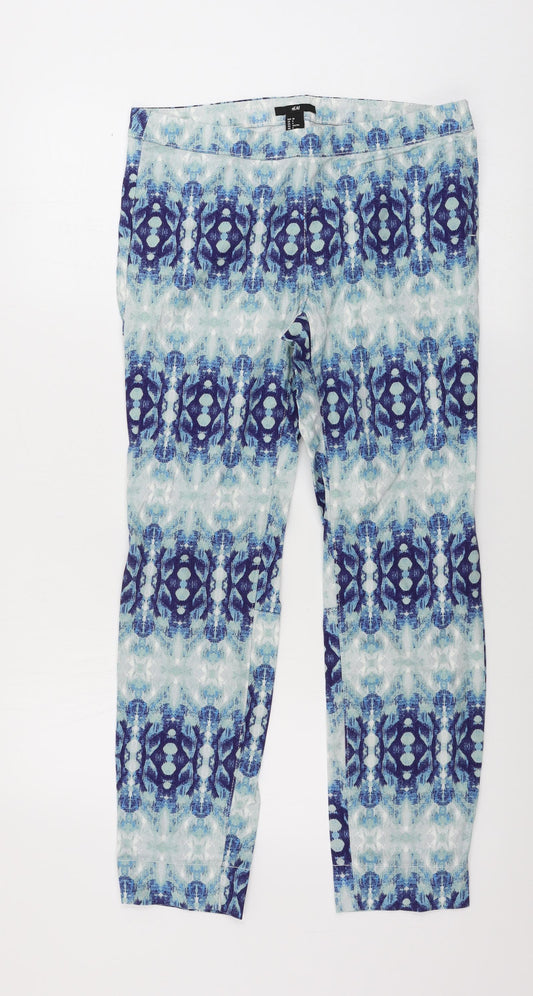 Womens UK Size 8 H&M Regular Fit  Blue Trousers