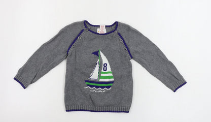 Additional front view of Sami & Jo boys’ grey jumper, size 2, years