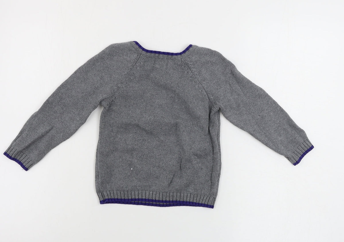 Back view of Sami & Jo boys’ grey jumper, size 2, years