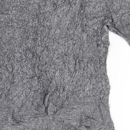 Brand and care label for Great Plaind women’s grey knit jumper, size L