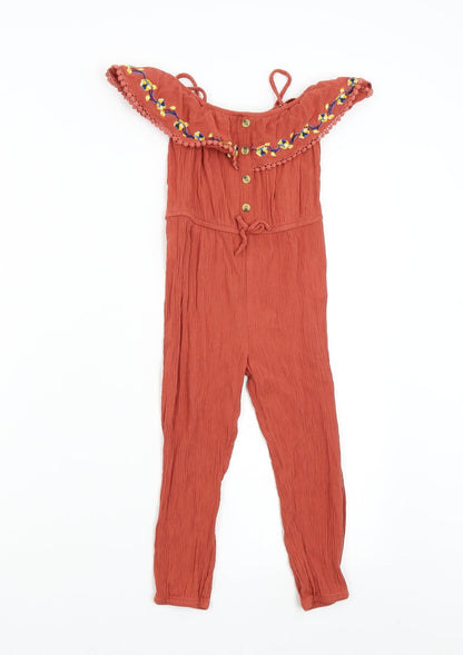 Primark Girls Orange   Jumpsuit One-Piece Size 4-5 Years