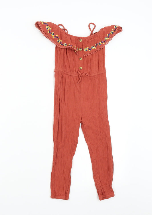 Primark Girls Orange   Jumpsuit One-Piece Size 4-5 Years