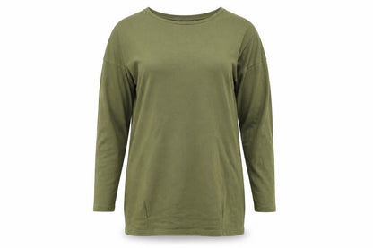 Front view of Topshop women’s green pullover sweatshirt, size UK 8