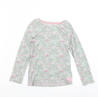Front view of Next girls’ multicoloured floral basic t-shirt, size 8, years