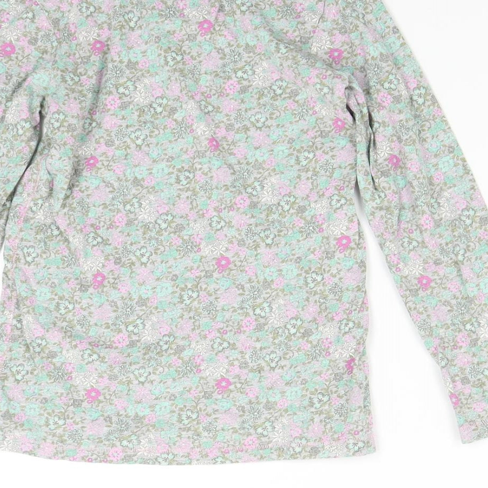 Brand and care label for Next girls’ multicoloured floral basic t-shirt, size 8, years