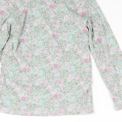 Brand and care label for Next girls’ multicoloured floral basic t-shirt, size 8, years