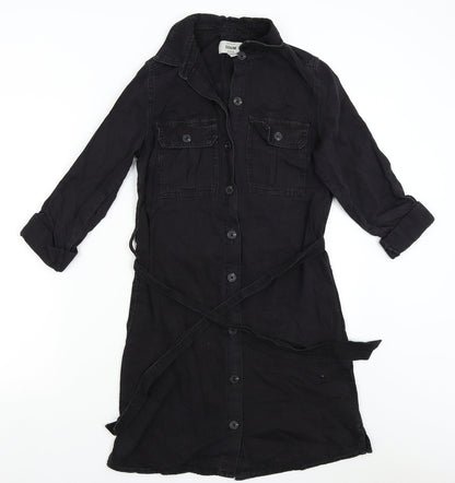 New Look Womens Black   Shirt Dress  Size 8