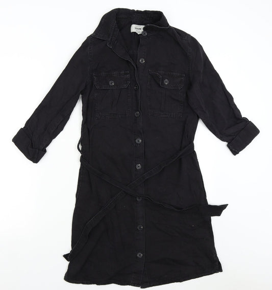 New Look Womens Black   Shirt Dress  Size 8
