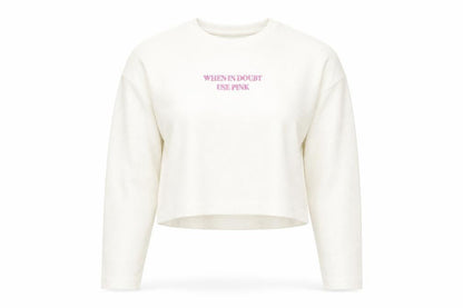 Front view of Zara women’s ivory pullover sweatshirt, size S