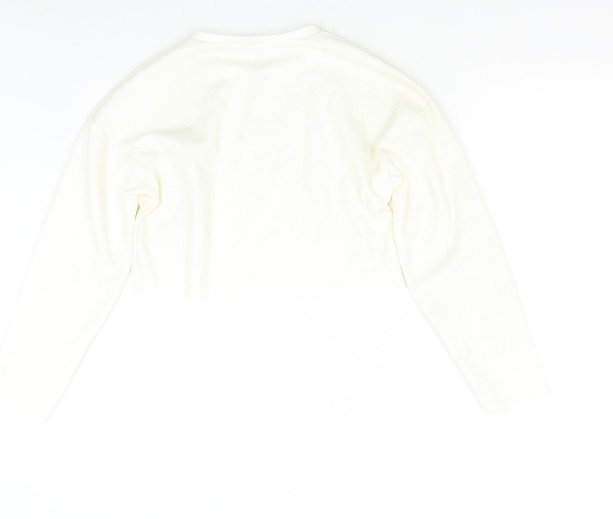 Back view of Zara women’s ivory pullover sweatshirt, size S