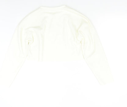 Back view of Zara women’s ivory pullover sweatshirt, size S