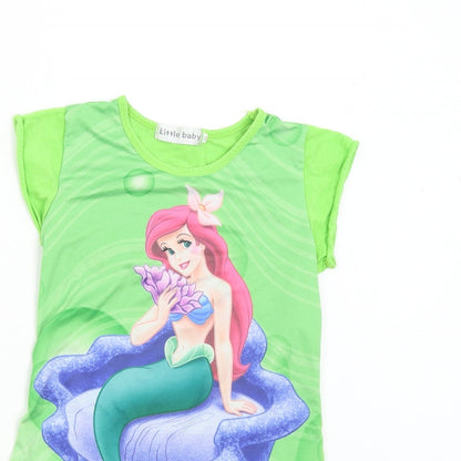 Little Baby Girls Green   Basic T-Shirt Size S  - Mermaid