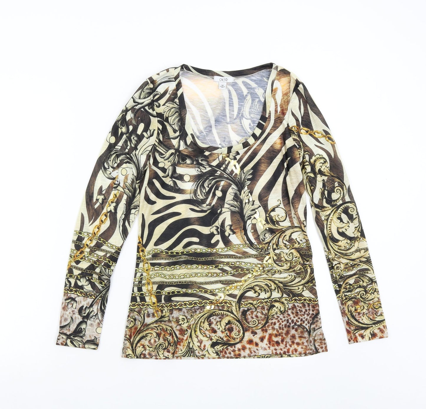 Cadre Womens Multicoloured Geometric  Basic Blouse Size M