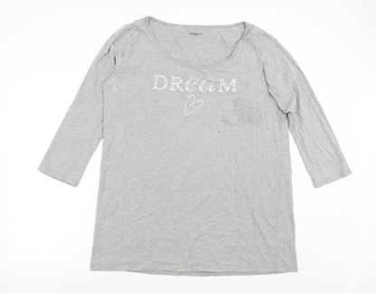 Intimuse Womens Grey Solid  Top Nightshirt Size XL