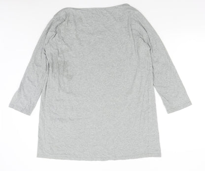 Intimuse Womens Grey Solid  Top Nightshirt Size XL