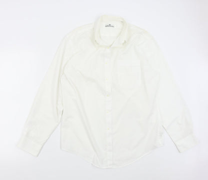 Mens UK Size 15.5 Pierre Balman Ivory  Button-Up Long Sleeve Casual Shirt