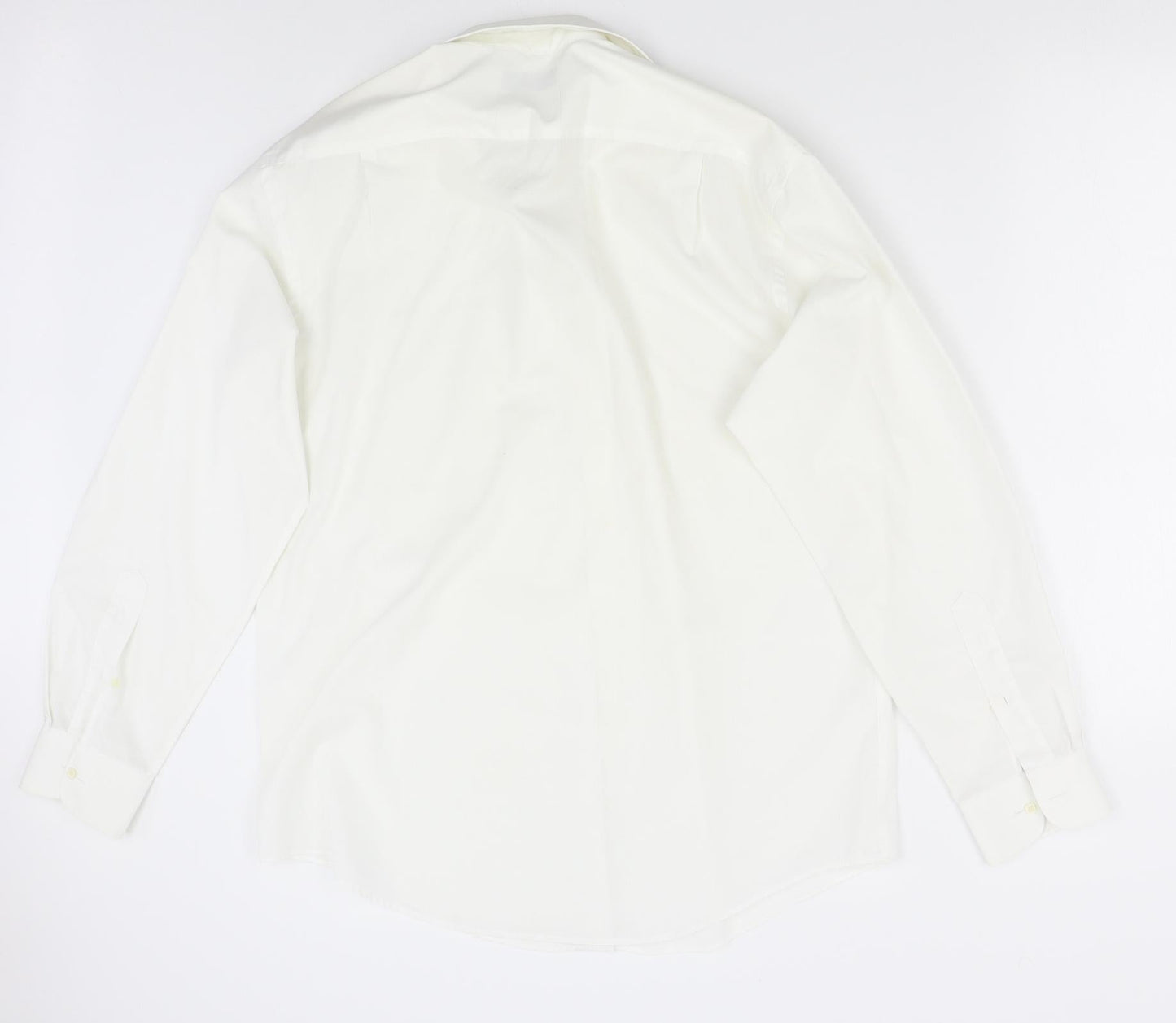 Mens UK Size 15.5 Pierre Balman Ivory  Button-Up Long Sleeve Casual Shirt