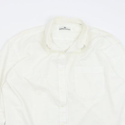 Mens UK Size 15.5 Pierre Balman Ivory  Button-Up Long Sleeve Casual Shirt