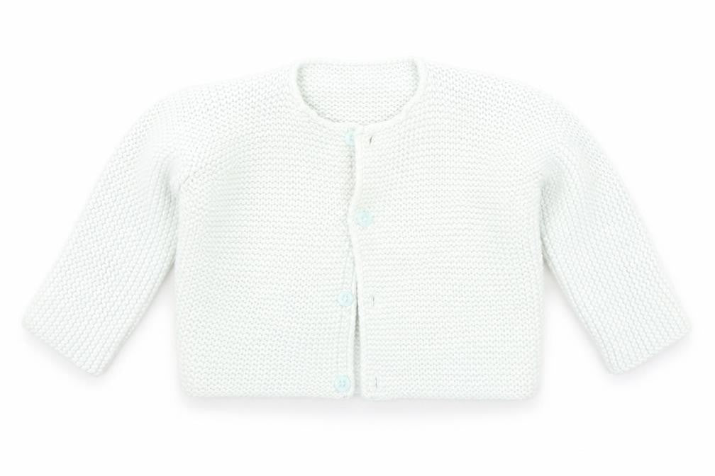 Front view of Marks & Spencer Baby Green Cardigan Jumper, size 3-6, Months