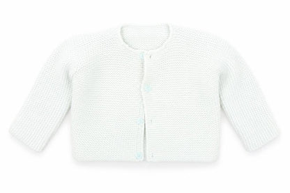 Front view of Marks & Spencer Baby Green Cardigan Jumper, size 3-6, Months