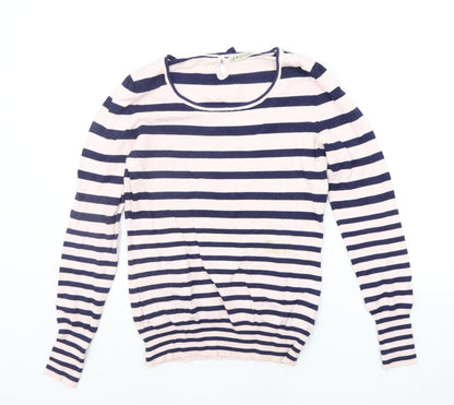Additional front view of LCW Casual women’s pink striped jumper, size M