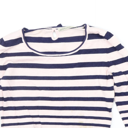 Close-up detail of LCW Casual women’s pink striped jumper, size M