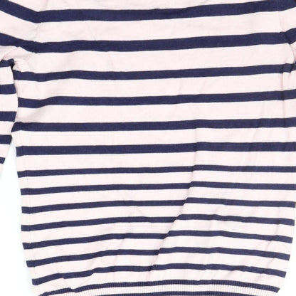 Brand and care label for LCW Casual women’s pink striped jumper, size M