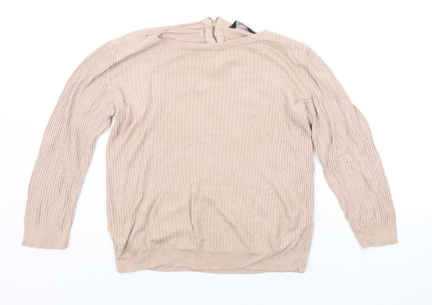 Womens UK Size 10 Dorothy Perkins Beige Pullover Jumper