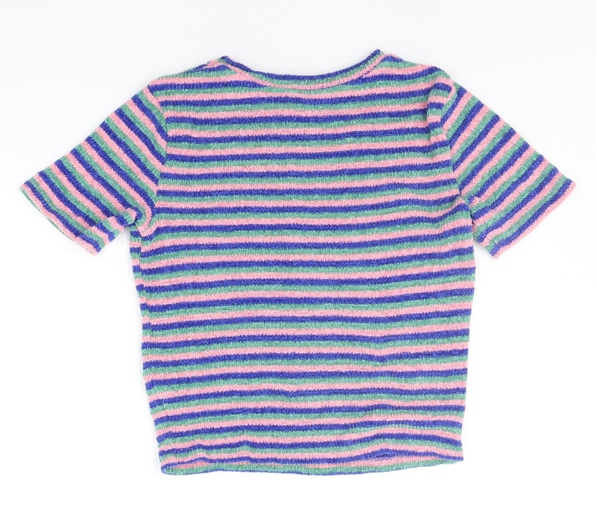 Back view of Berksha girls’ blue striped jumper, size M