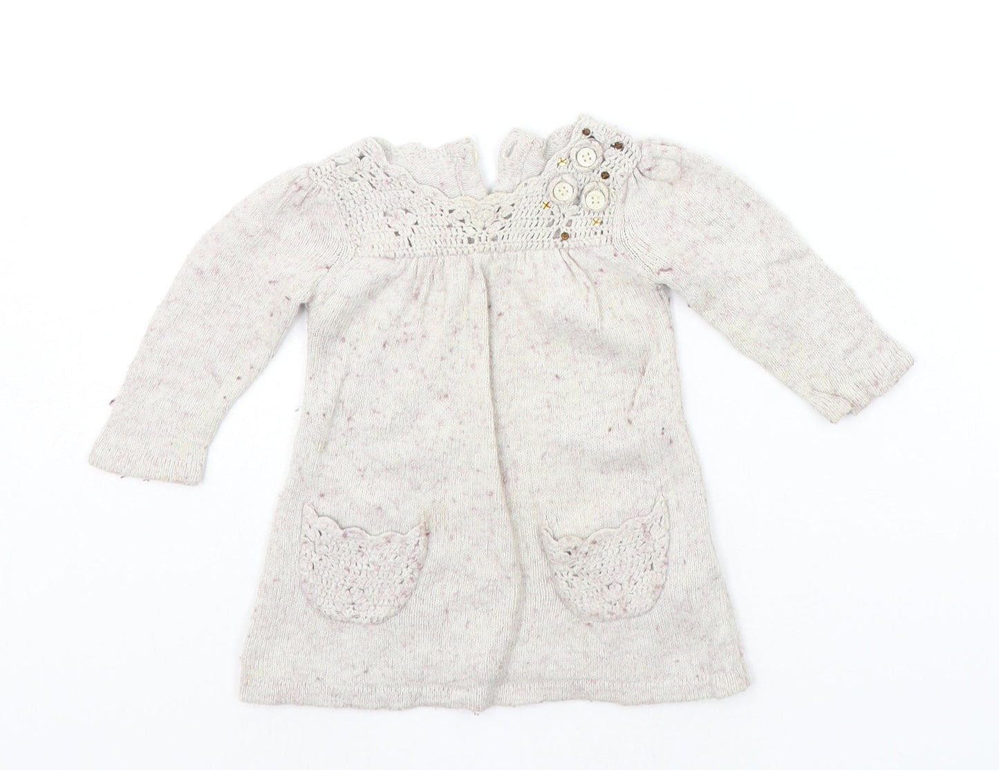Mothercare Baby Beige   Jumper Dress  Size 3-6 Months