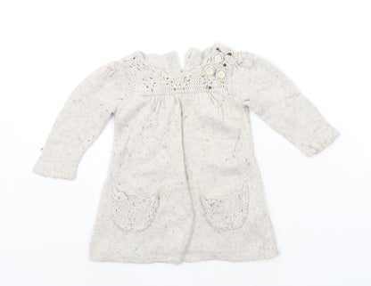Mothercare Baby Beige   Jumper Dress  Size 3-6 Months