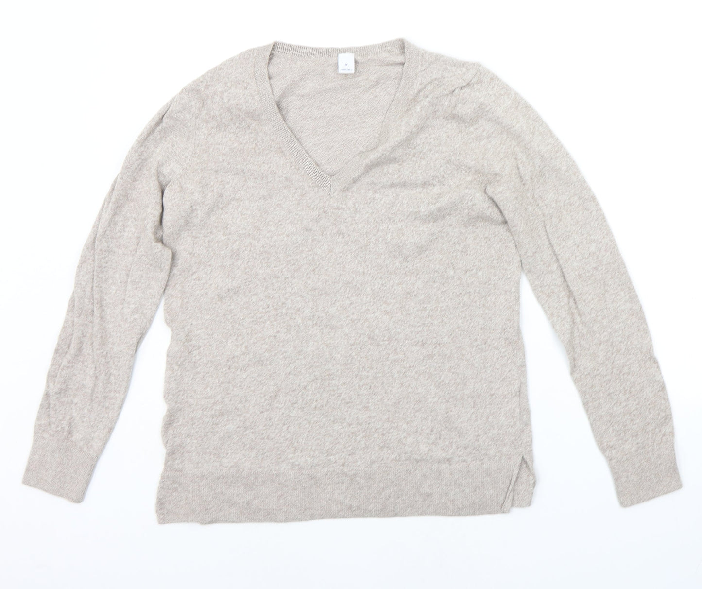 Womens UK Size M Preworn Beige Pullover Jumper