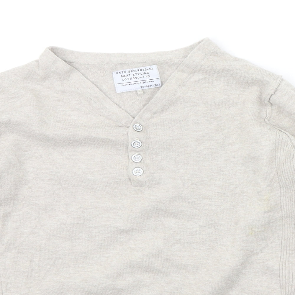 Close-up detail of Next girls’ beige jumper, size 10, years
