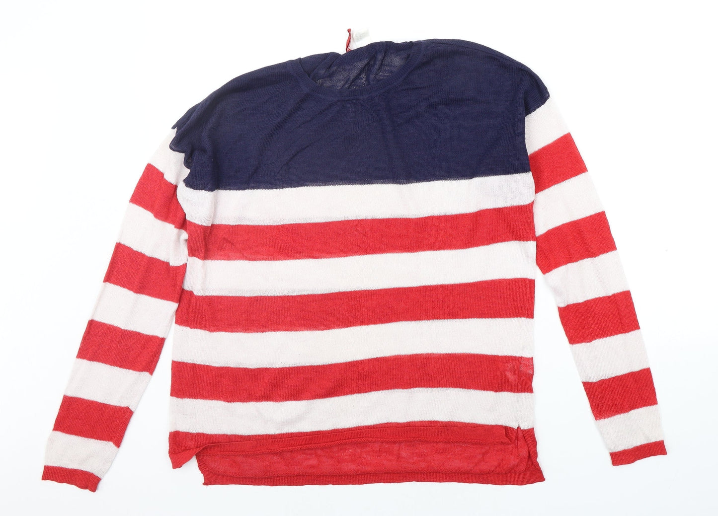Womens UK Size M Divided Red Pullover Jumper
