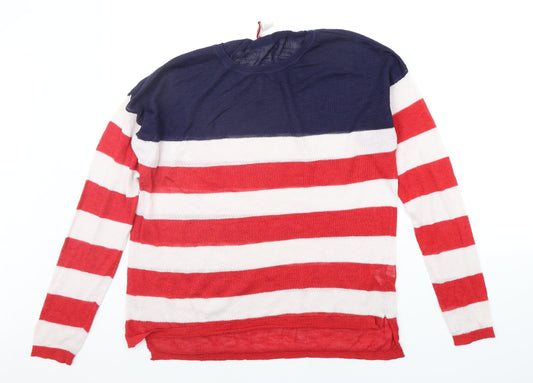 Womens UK Size M Divided Red Pullover Jumper