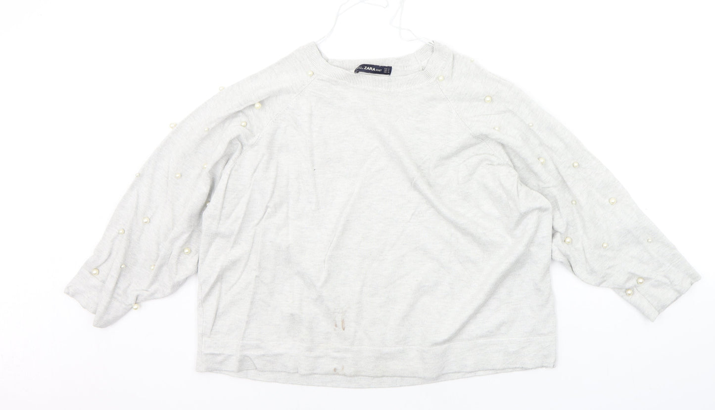 Womens UK Size M Zara Grey Pullover Jumper