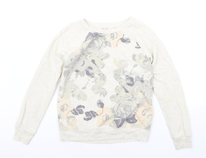 Aerie Womens Beige Floral  Pullover Jumper Size 12