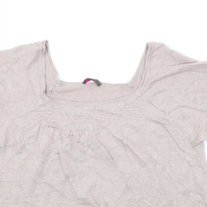 Womens UK Size 14 WRAP Beige Pullover Jumper