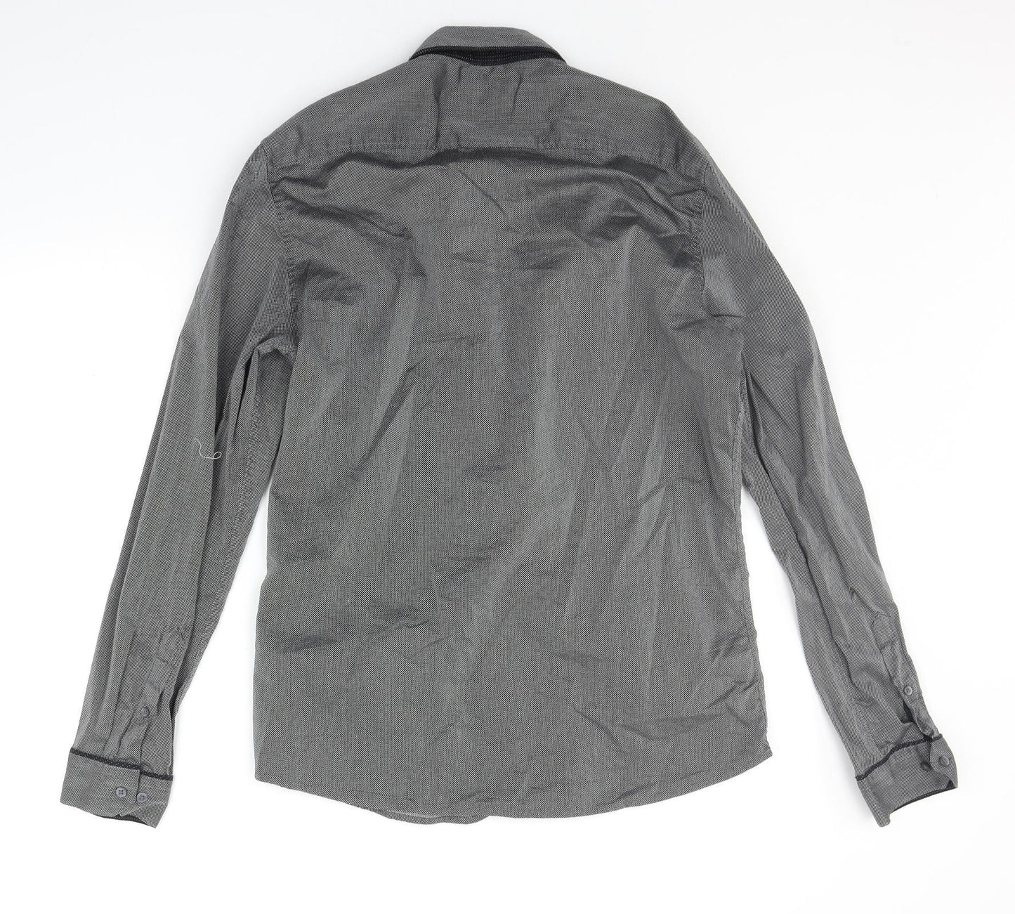 Mens UK Size L NEXT Grey  Button-Up Long Sleeve Casual Shirt