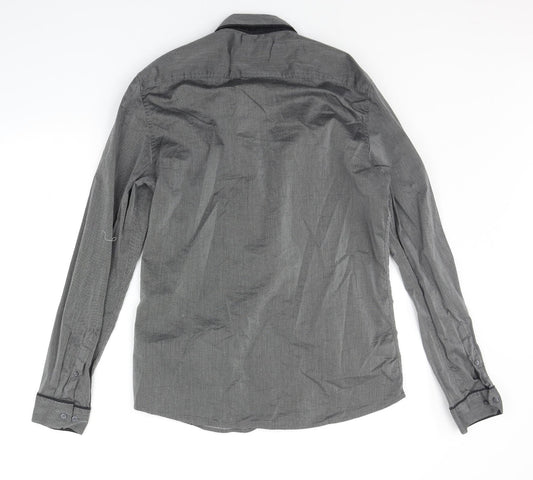 Mens UK Size L NEXT Grey  Button-Up Long Sleeve Casual Shirt