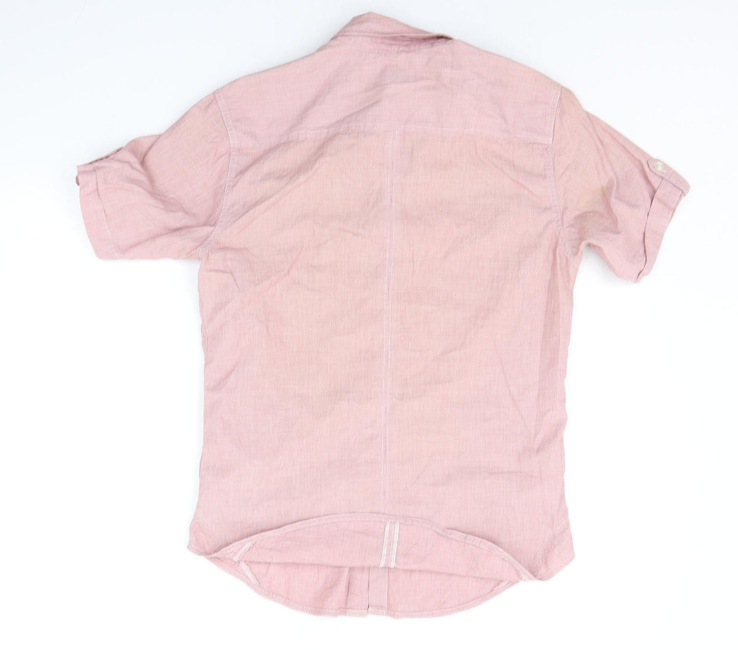 Mens UK Size S Burton Pink  Button-Up Short Sleeve Casual Shirt