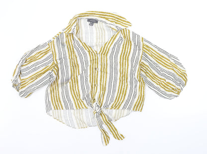 Primark Womens Orange Striped  Basic Blouse Size 12