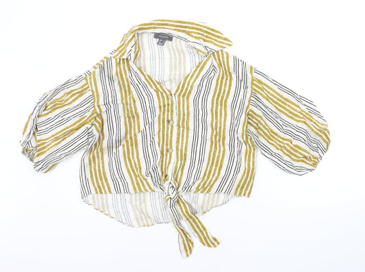 Primark Womens Orange Striped  Basic Blouse Size 12