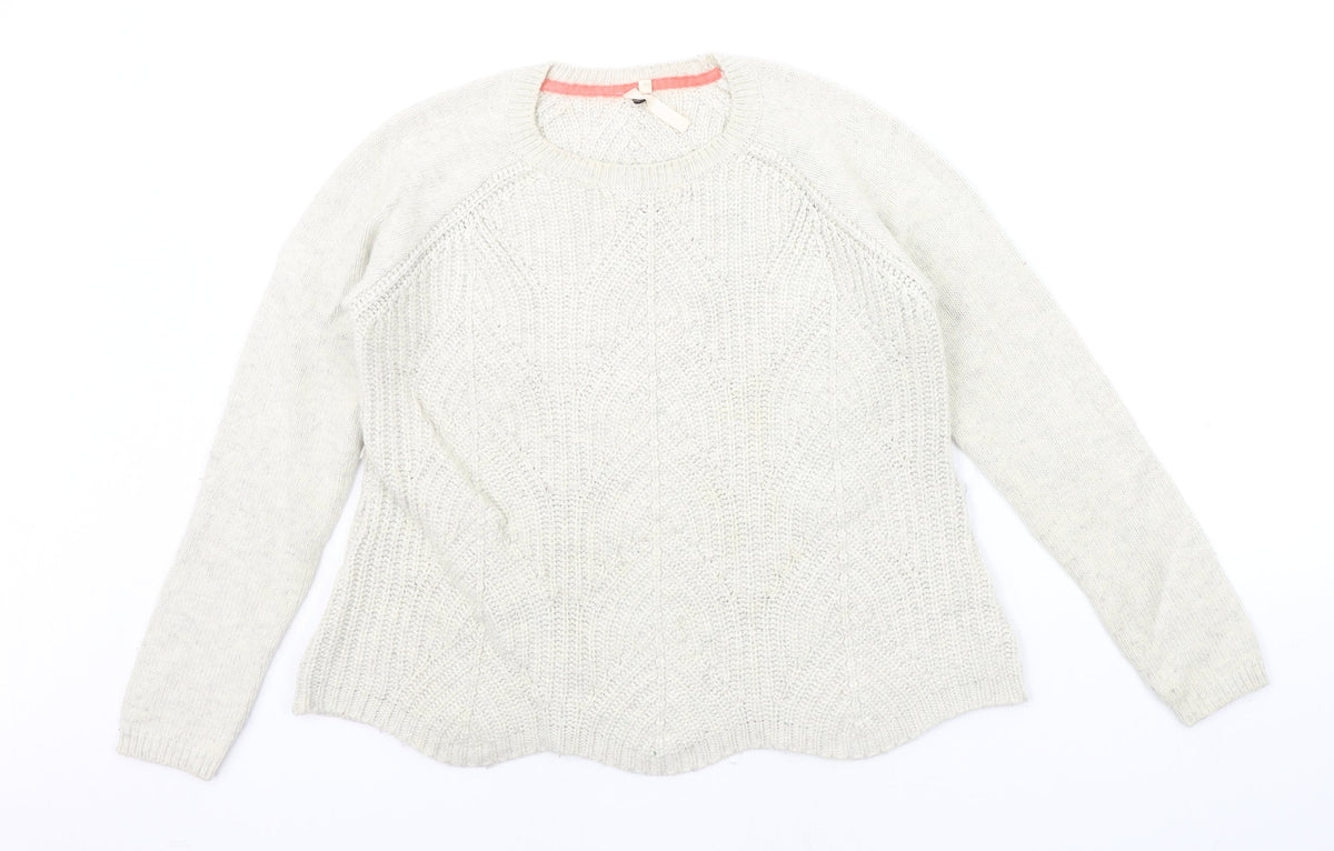 Additional front view of Whte Stuff women’s beige jumper, size UK 10